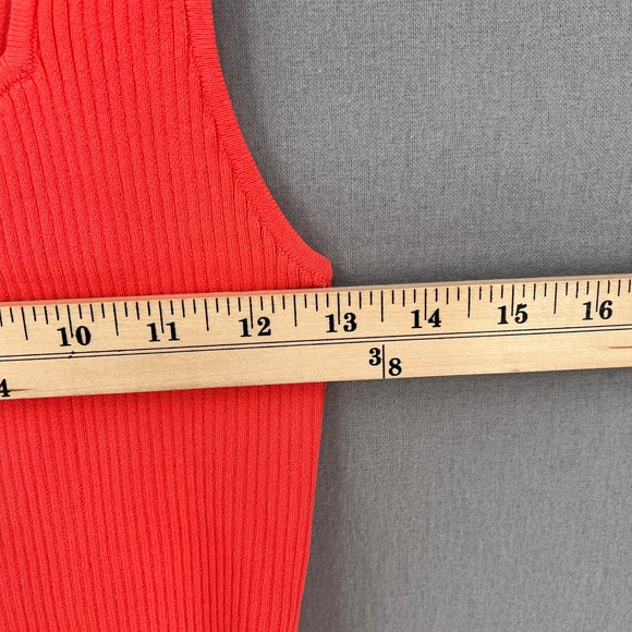 RAG & BONE Top Womens Medium Coral Orange Asher Tank Stretch Knit Shirt - Picture 14 of 15